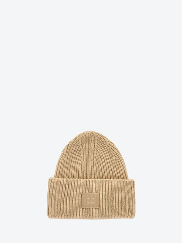 Logo face wool beanie