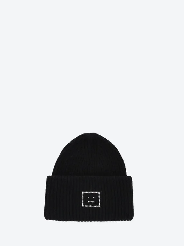 Logo face wool beanie