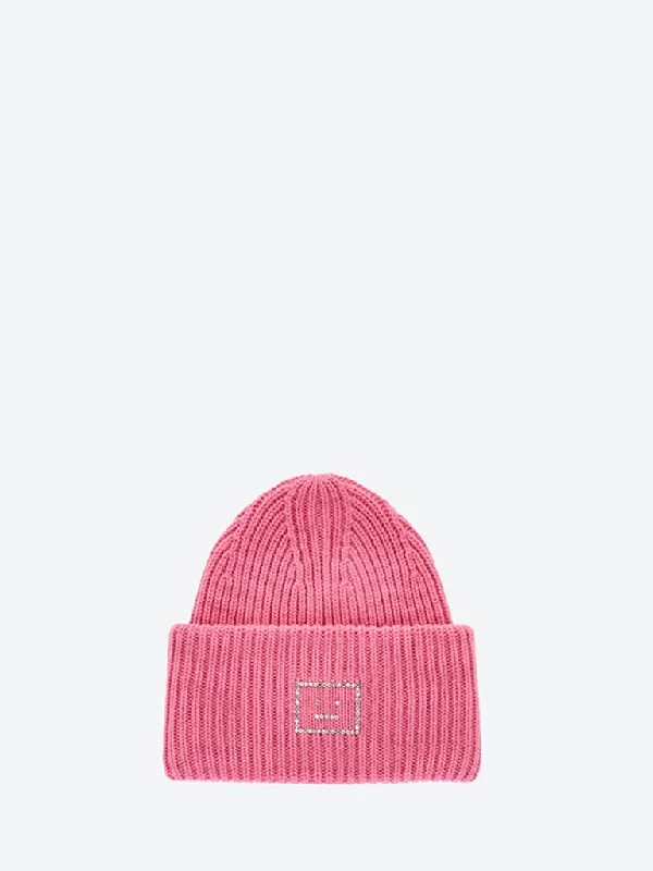 Logo face wool beanie