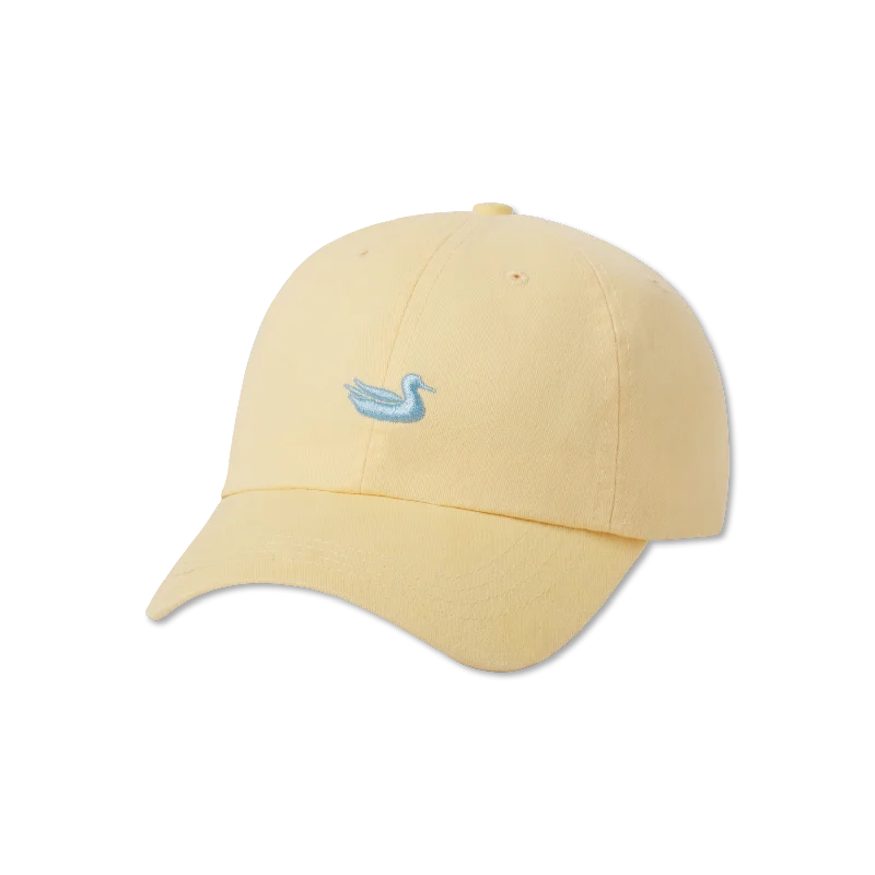 Washed Buttercream Hat with Light Blue Duck