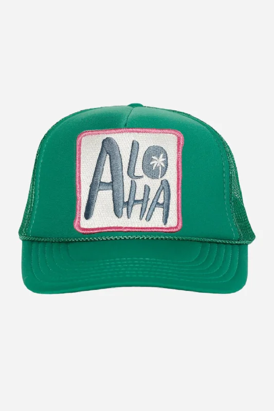 Friday Feelin Aloha Trucker Hat in Green