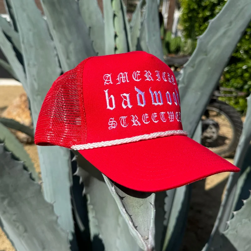 "AMERICAN STREETWEAR" HAT in RED