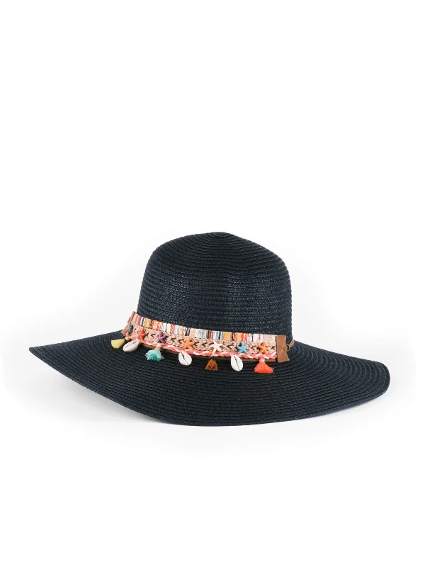 Black Embroidered Hat 68976