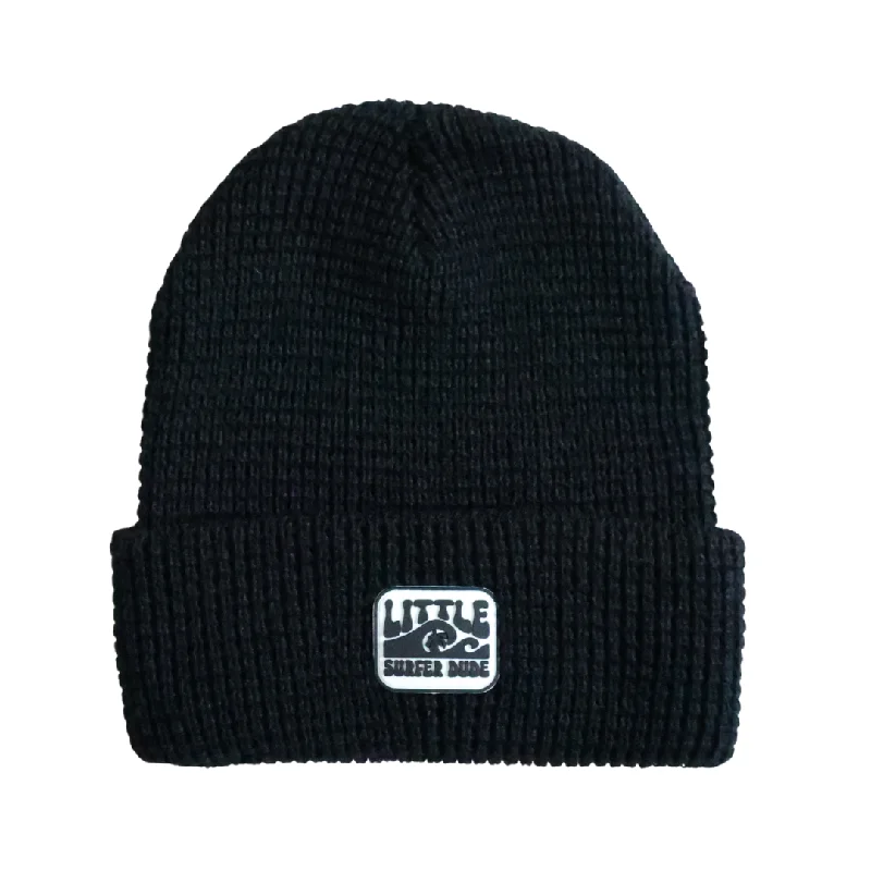 Black Waffle Little Surfer Dude Beanie