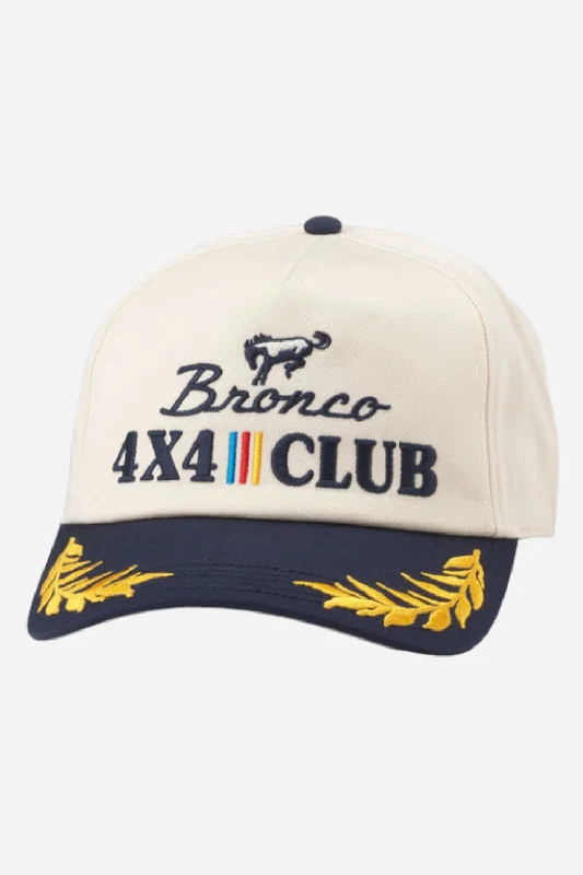 American Needle Bronco Club Captain Hat in Ivory Navy