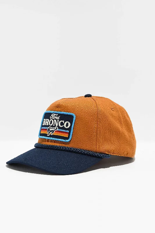 American Needle Ford Bronco Roscoe Snapback Hat in Light Hazel Navy