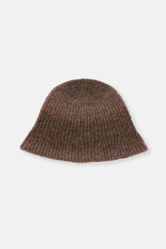 Brown Solid Wool-Blend Beanie