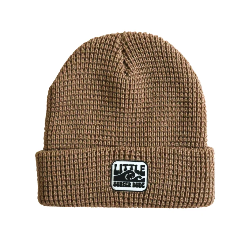 Brown Waffle Little Surfer Dude Beanie