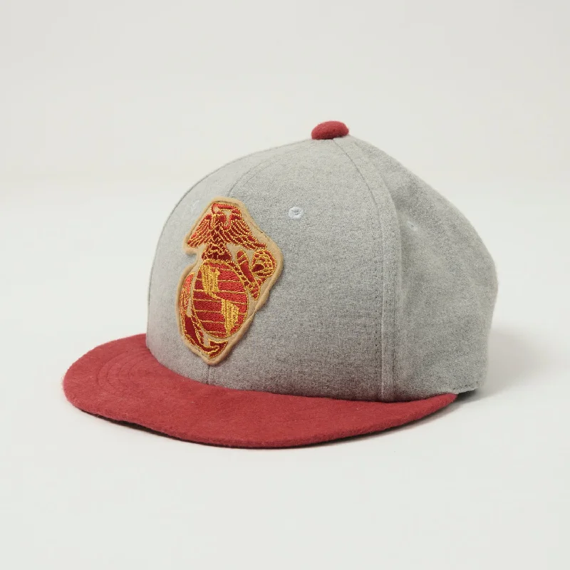 Buzz Rickson's USMC Ball Cap - Heather Grey/Red