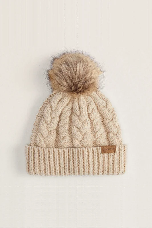 Pendleton Woolen Mills Cable Beanie in Cream