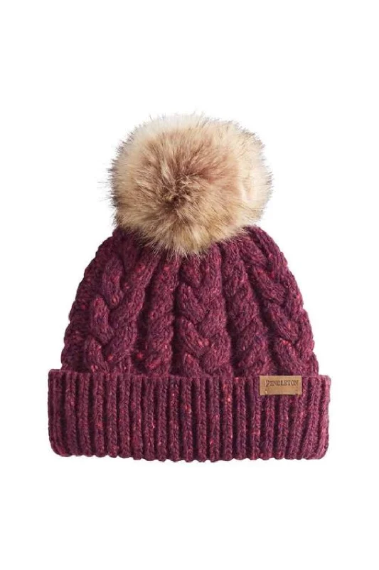 Pendleton Woolen Mills Cable Beanie in Merlot