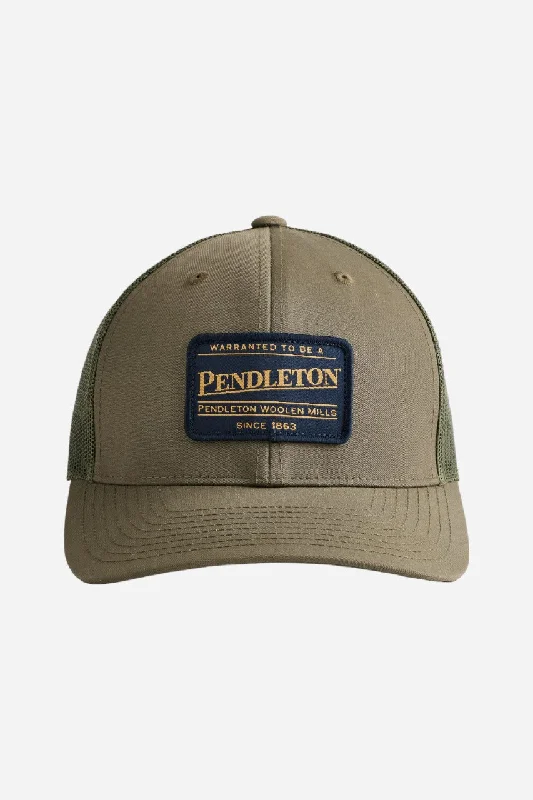 Pendleton Woolen Mills Classic Patch Trucker Hat in Loden Olive Green