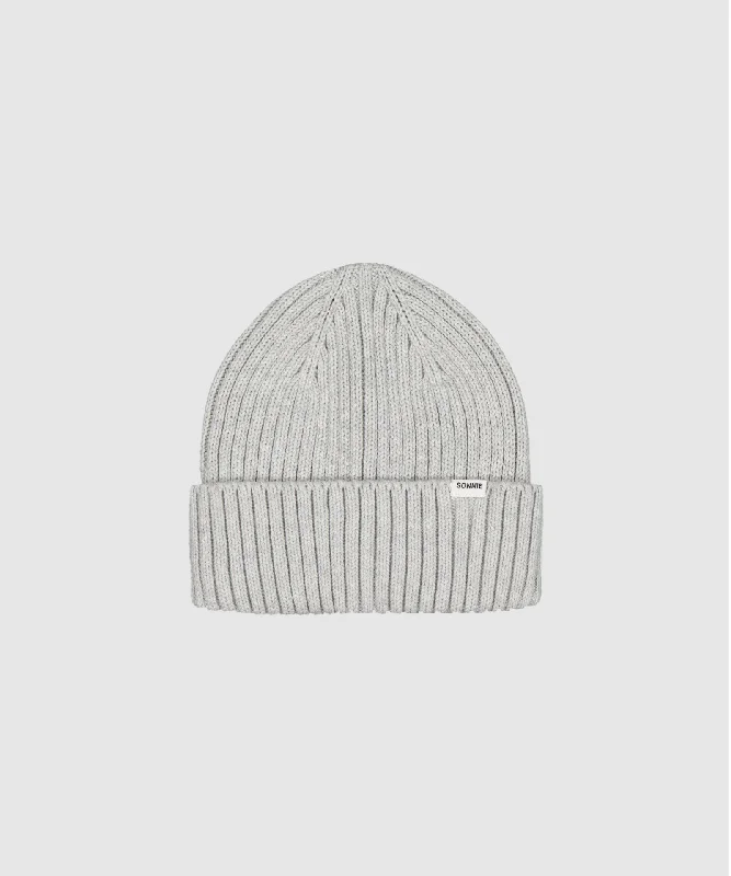 Cotton Knit Beanie - Grey