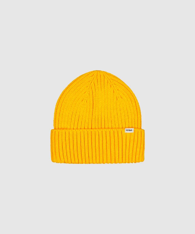 Cotton Knit Beanie - Marigold