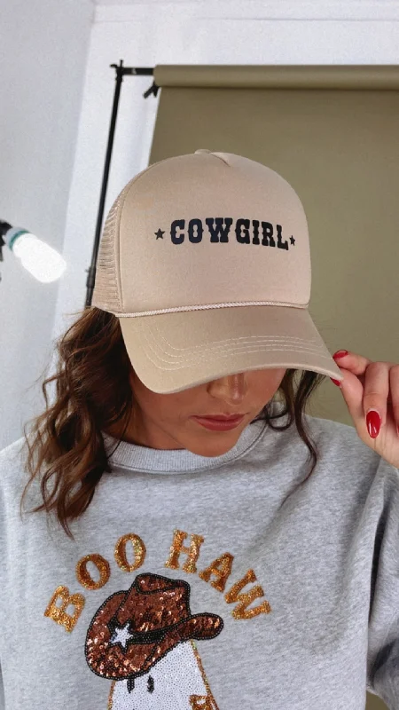 Cowgirl Trucker Hat, Tan