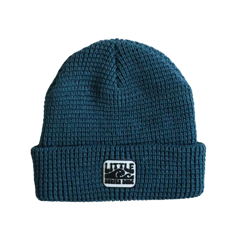 Dark Blue Waffle Little Surfer Dude Beanie