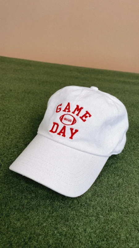 Game Day Ball Cap, White/Red