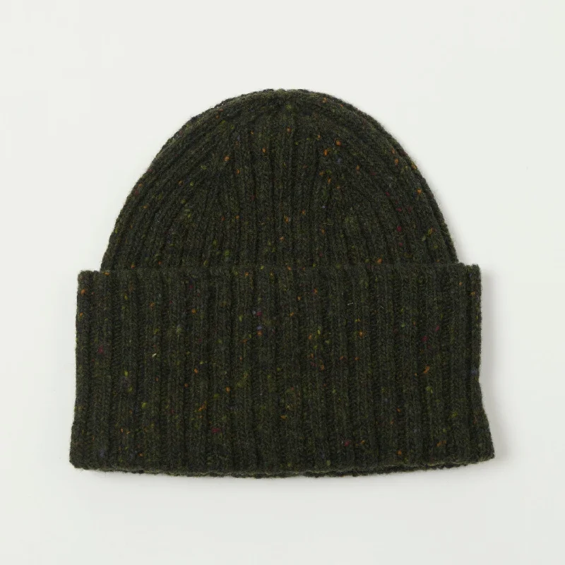 Drake's Merino Wool Ribbed Beanie - Mourne Brown