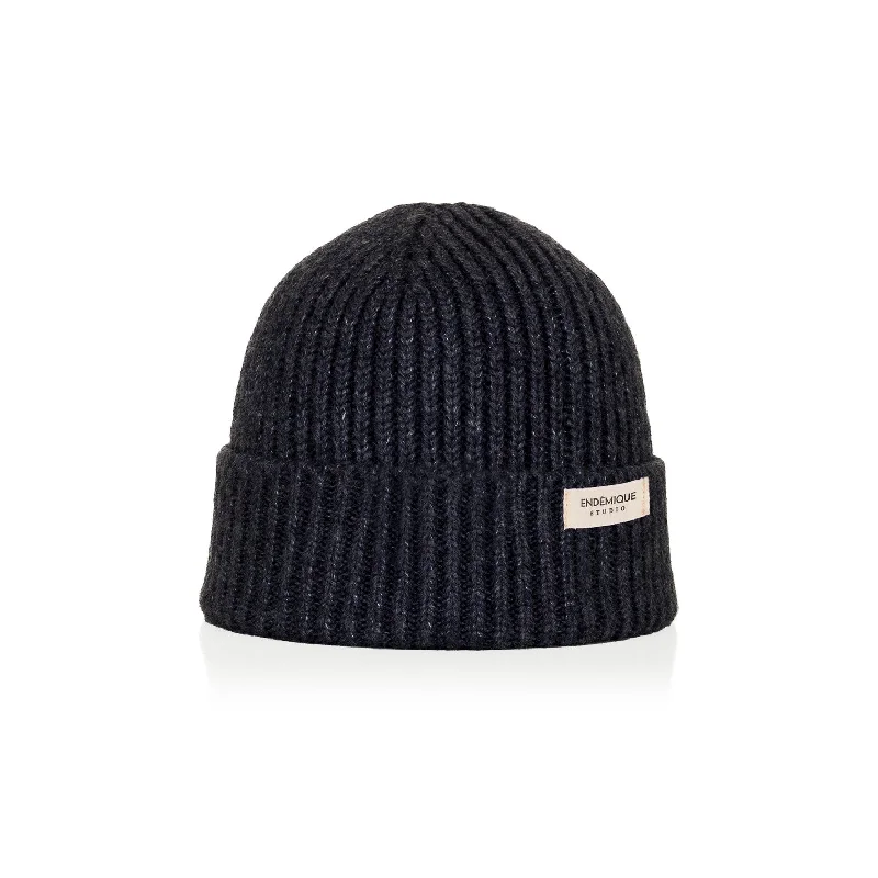 Warmy Wool Blend Charcoal Beanie