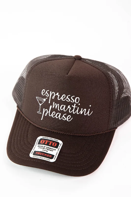 Espresso Martini Please Trucker Hat, Brown/Cream