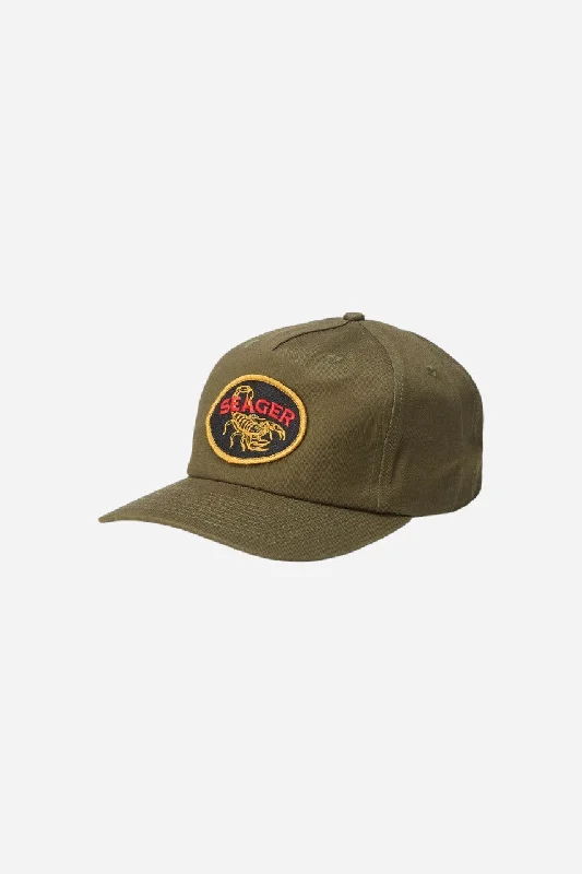 Seager Fat Tail Snapback Hat in Dark Green