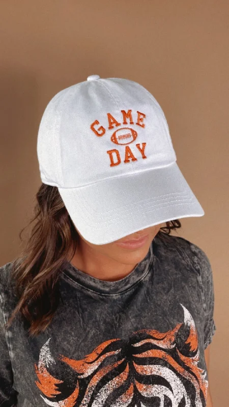 Game Day Ball Cap, White/Orange