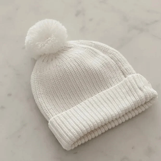 Knit Beanie - White