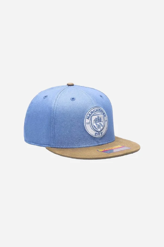 Fan Ink Manchester City Hat in Blue Brown