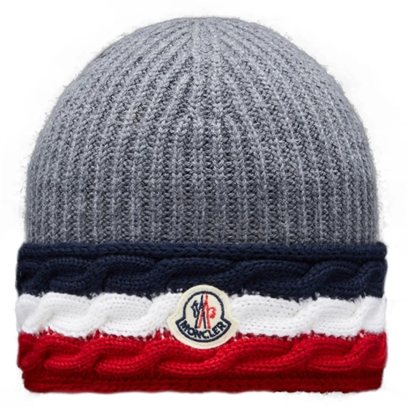 Moncler Berretto Tricot Beanie Medium Grey