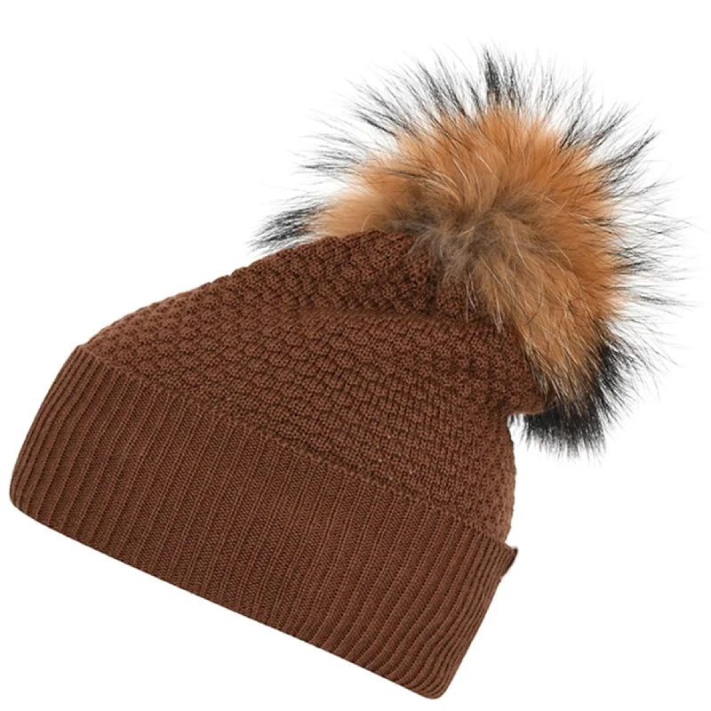 MP 97500 Chunky Oslo Wool Beanie With Raccoon Root Beer 40