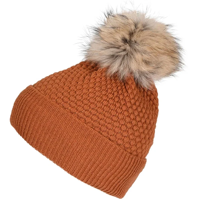 MP Chunky Oslo Beanie w. Fur Pom Pom Rust 97500 102