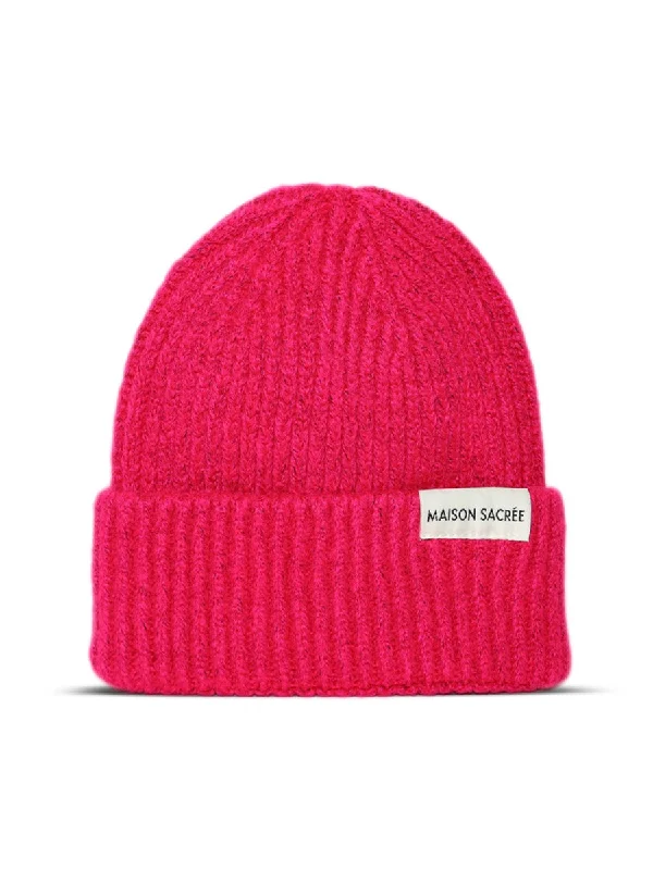 MS Wool Blend Pink Knit Beanie