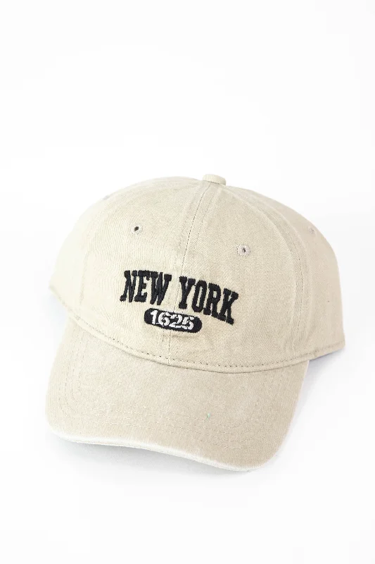 New York Stitch Baseball Cap, Taupe