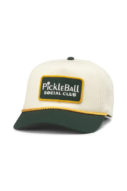 American Needle Pickle Ball Roscoe Snapback Hat in Ivory Bottle