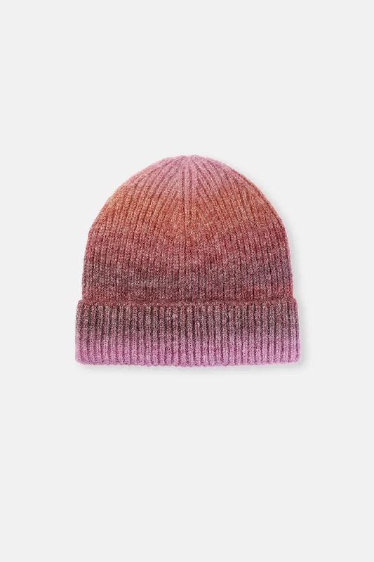 Pink Gradient Wool-Blend Beanie