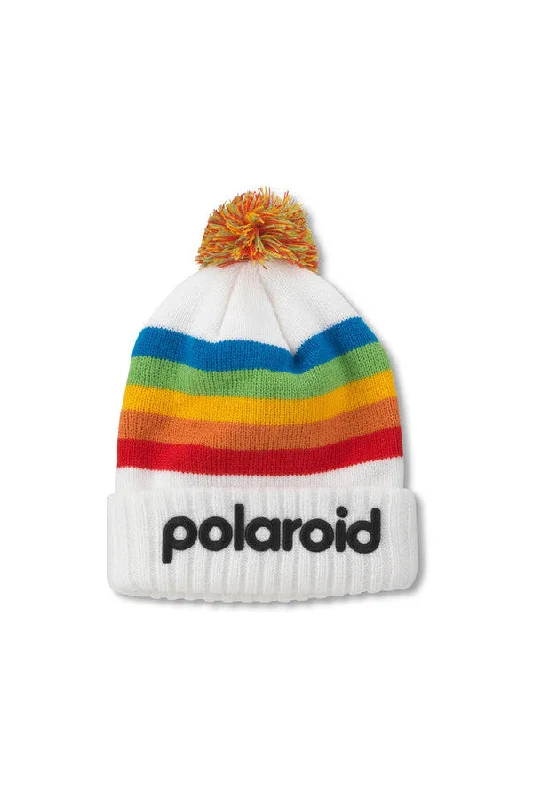 American Needle Polaroid Pillow Line Knit Beanie in White