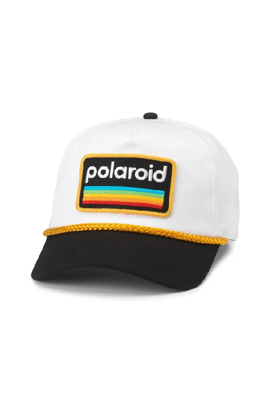 American Needle Polaroid Roscoe Trucker Hat in White Black