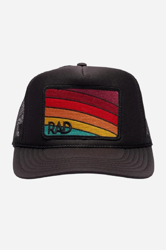 Friday Feelin Rad Youth Trucker Hat in Black