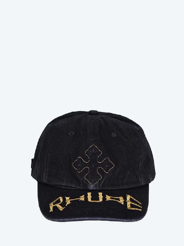 Rhude cross denim 6-panel hat