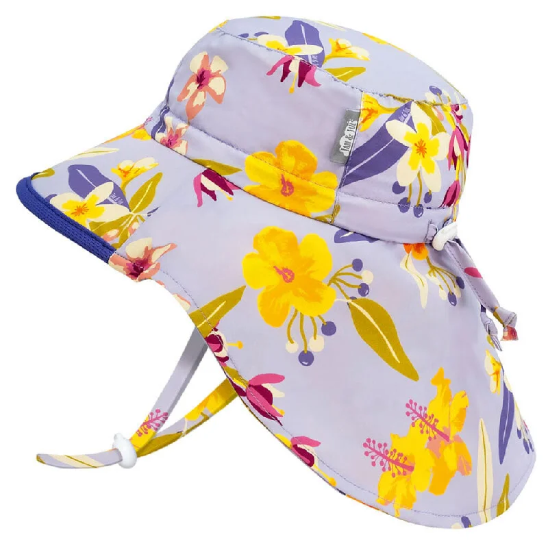 Size L (2-5 years): Jan & Jul Aqua Dry Adventure Hat - Tropical Bloom