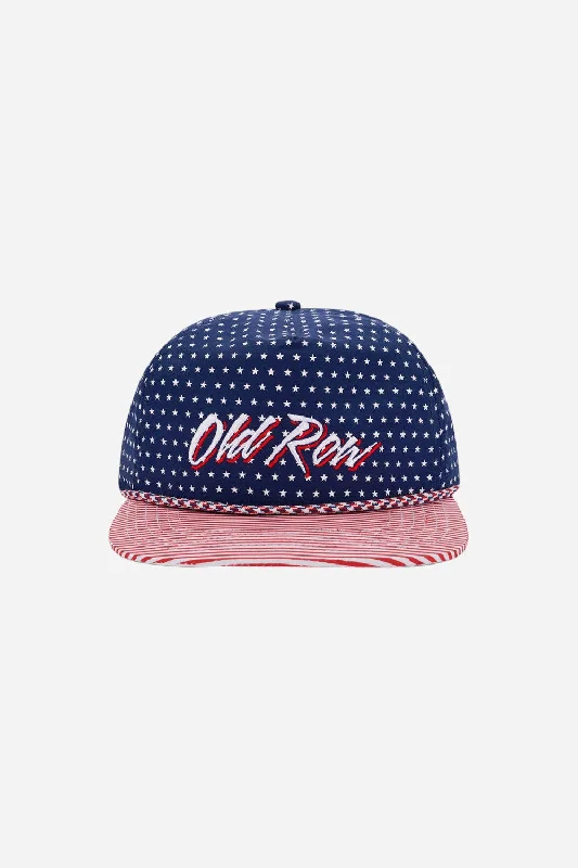 Old Row Stars & Stripes Nylon Rope Hat in Navy