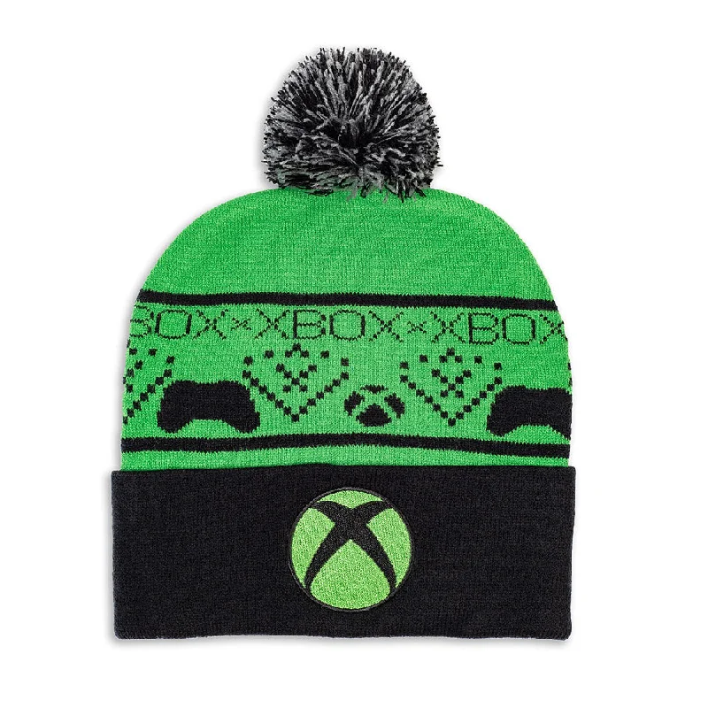 Xbox Green & Black Pompom Beanie