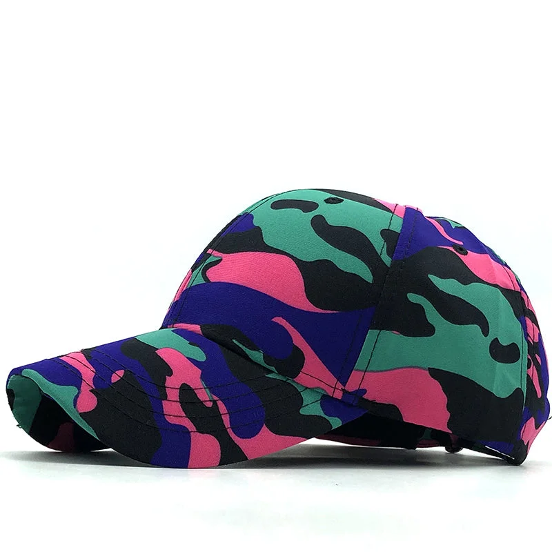 Camo Adjustable Baseball Cap - Fushia