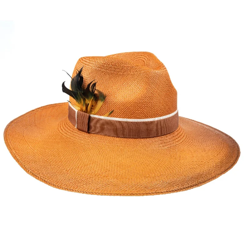 Wide Brim Panama in Orange