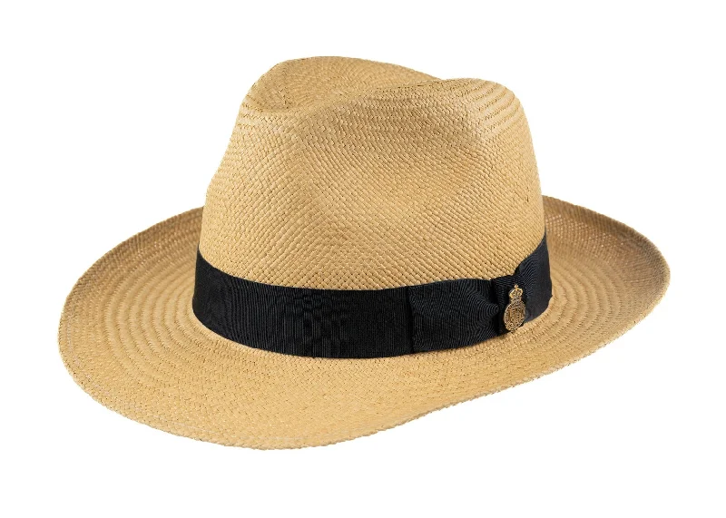 Classic Notting Hill Panama Hat with Navy band - Natural