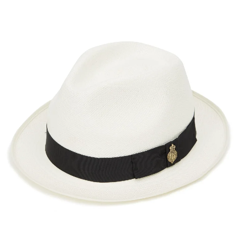 Classic Yorkie Panama Hat with Black Band & Cream Binding