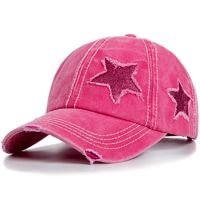 Cosmic Starburst Baseball Cap - Fushia