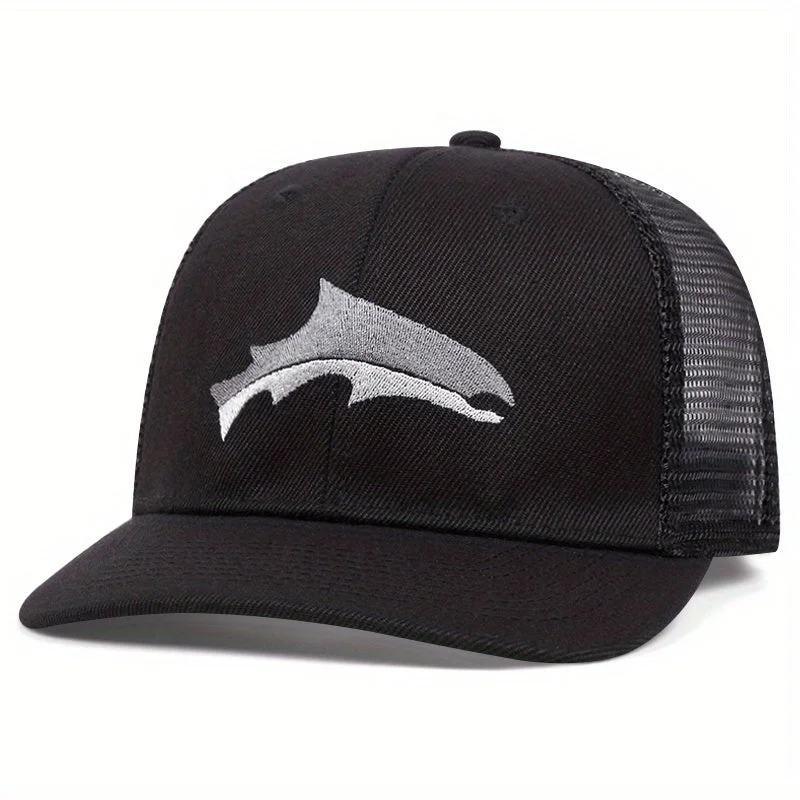 Dolphin Embroidery Trucker Hat - Fushia