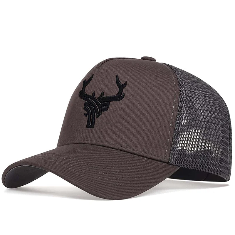 Embroidered Deer Trucker Hat  - Fushia