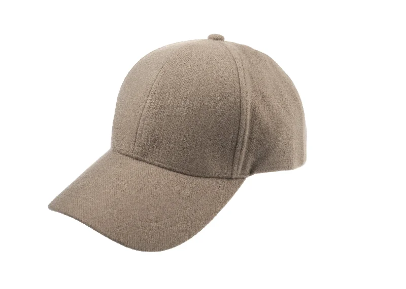 Josh baseball cap in cashmere/wool blend fabric in Light Brown